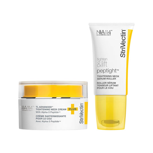 StriVectin Tighten & Smooth Neck Cream and Neck Serum Roller Anti-aging Skin Care 2-Piece Set, Smoothing Look of Wrinkles and Fine Lines, Improves Crepey Skin and Vertical Lines