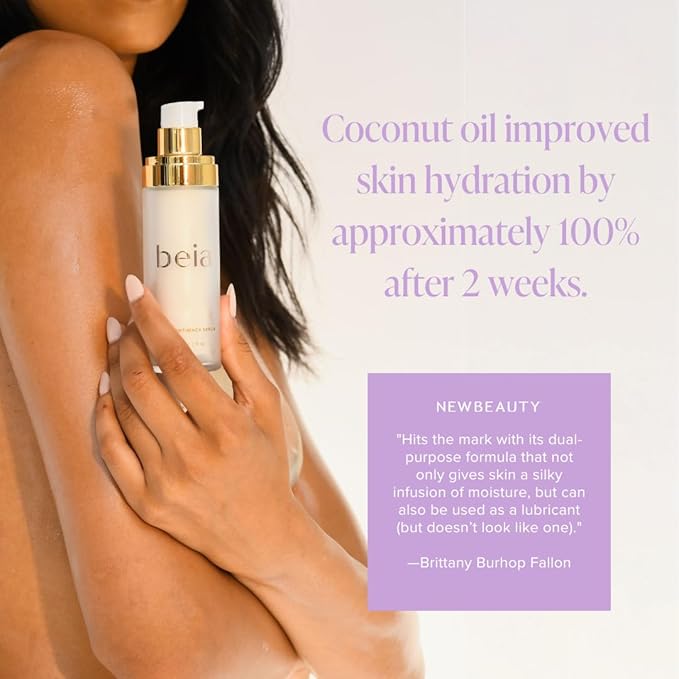 Beia Coconut Oil for Skin - Body Massage Oil for Date Night - Soothing & Safe to Use for Women - Hydrating Moisturizer for Glowy Skin - Dermatologist Tested Fragrance Free-1 Fl Oz