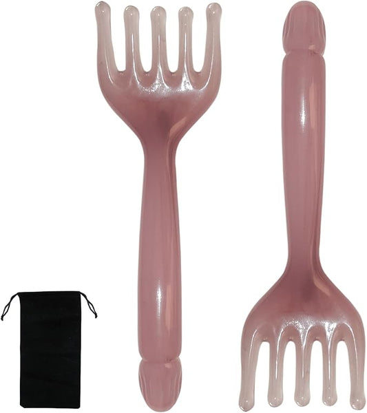 2PCS Head Massager Scalp - Resin Back Scratcher for Men Women - Five Claw Gua Sha Massager Comb for Foot Back Neck Shoulder Relaxation - Hair Scalp Massager Gua Sha Comb for Soothing Head Massage