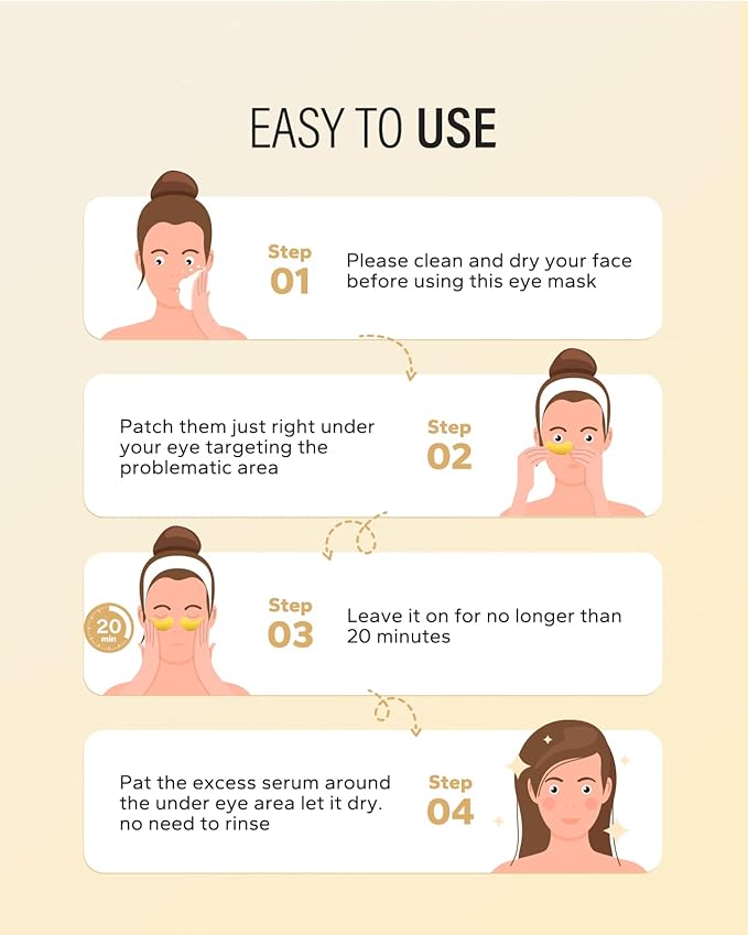 24k Gold Under Eye Patches (20 Pairs), eye mask, Collagen Skin Care Products, Eye Patches for Puffy Eyes, eye masks for dark circles and puffiness