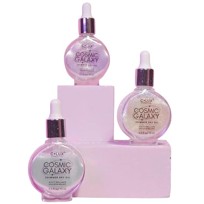 Cosmic Galaxy Shimmer Dry Oil - Aphrodite | Illuminating Body Oil for Radiant Glow | Lightweight, Hydrating, Non-Greasy | Perfect for Face, Neck & Body | Vegan & Cruelty-Free | 0.5 fl oz (15 ml)