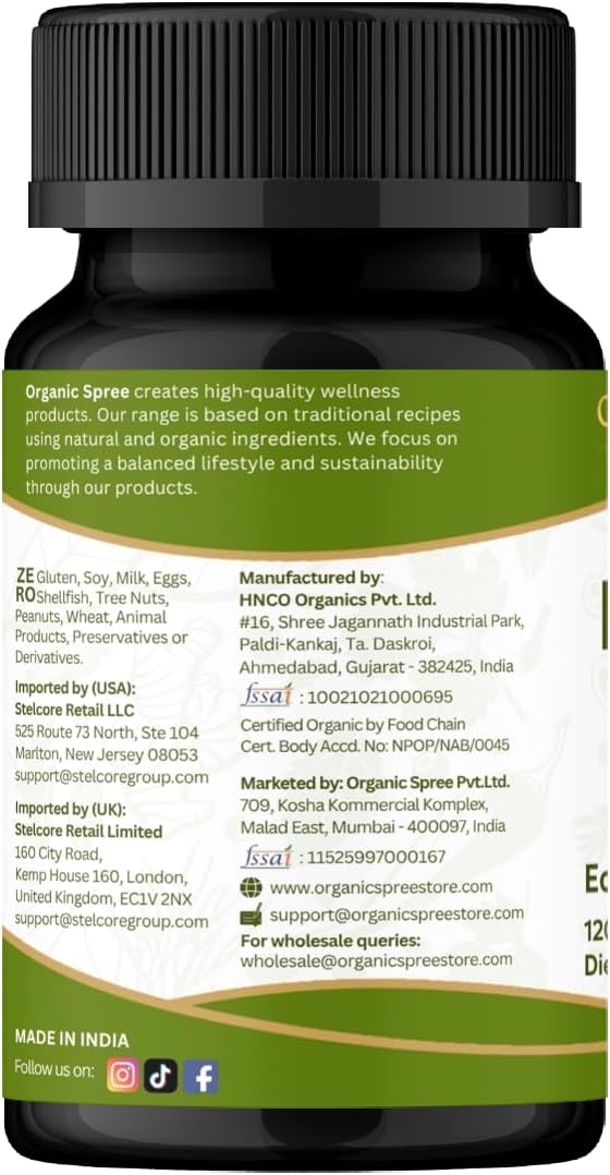 Bhringraj 120 Tablets | Eclipta Alba (Bhringraj) | USDA Organic Certified | Ayurvedic Hair Care | Organic and Natural 120tab - Pack of 2