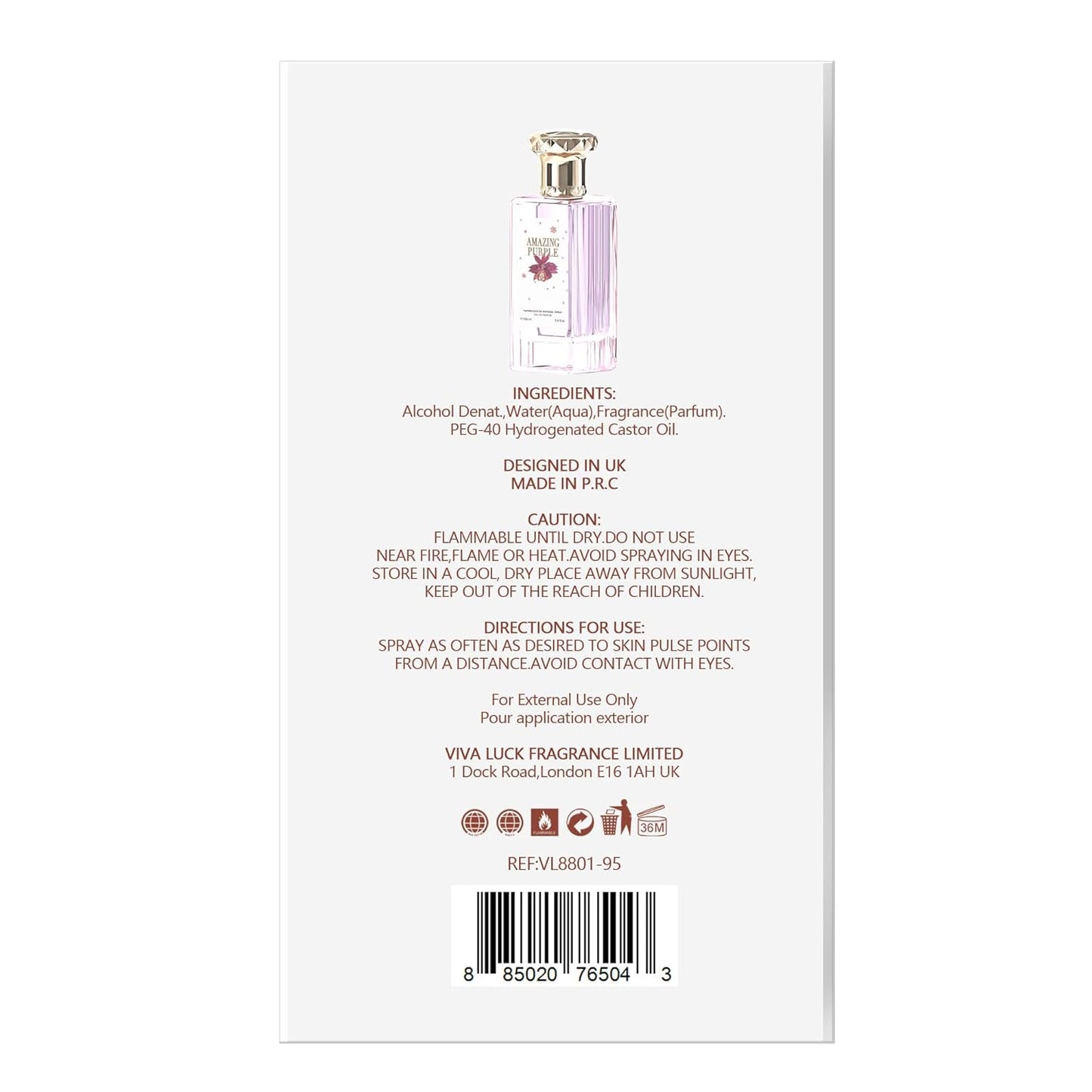 Hybrid & Company Women Amazing Purple Pour Femme Eau De Parfum Vaporisateur Natural Spray 3.4 Fl Oz