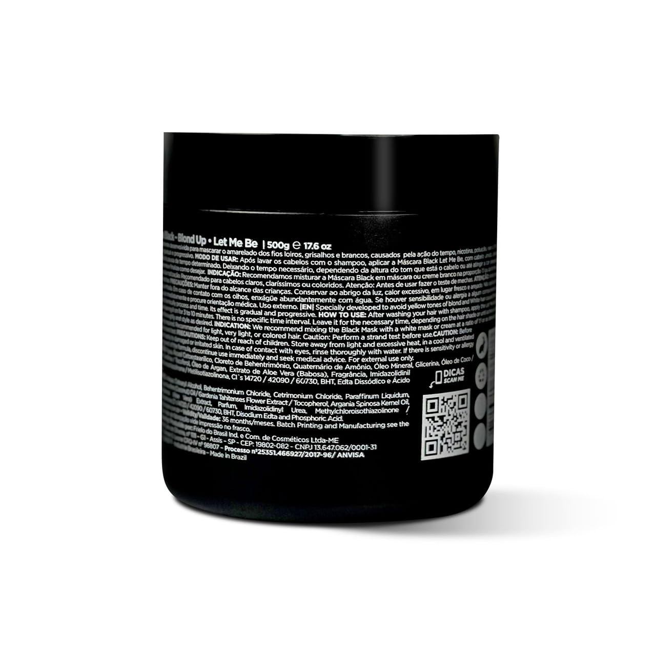 Let Me Be Black Mask Blond Up Silver Effect 500g (17.6 oz) – Toning Mask for Blonde, Silver & Gray Hair – Neutralizes Yellow Tones, Enhances Cool Shades & Hydrates – For Bleached or Highlighted Hair