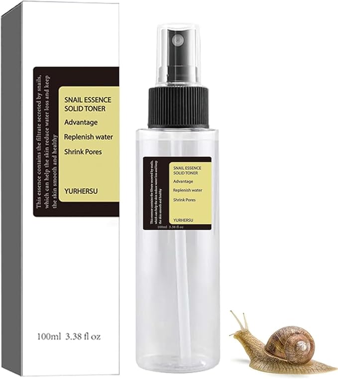 Snail Face Essence Solid Toner Spray, Fast Absorption Moisturizing Essence, Replenish Water Shrink Pore Anti-Wrinkles, Intensively Nourishment Smoothing Refreshing; 100ml/3.38 fl.oz (Snail)