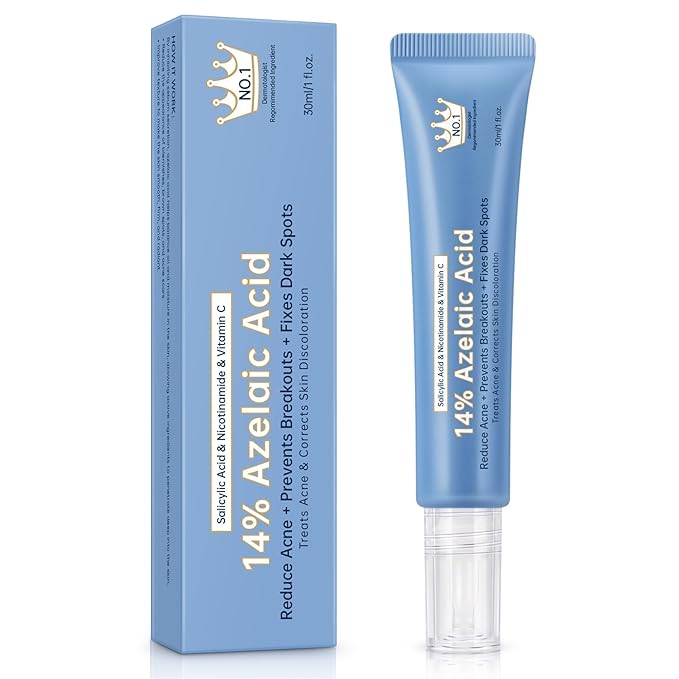 14% Azelaic Acid Acne Cream, 2PCS Azelaic Acid Serum with Hyaluronic Acid, Niacinamide & Squalane, Reduce Acne, Pore Refining & Oil Control, Face Moisturizer for All Skin Types