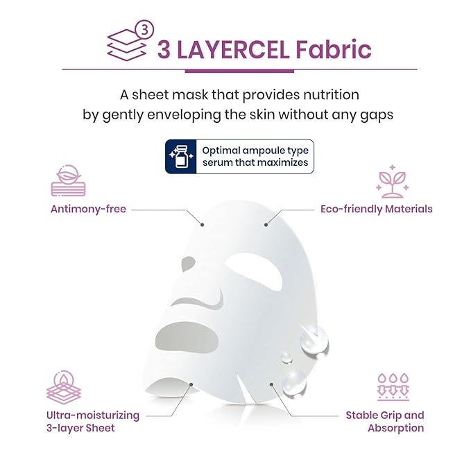 Vaseline Face Facial Mask Sheet Skin Care Essence, HYDRATION RETENTION, SKIN BARRIER REINFORCEMENT [Made in Korea] 10 Count (10 Count, Brightening)