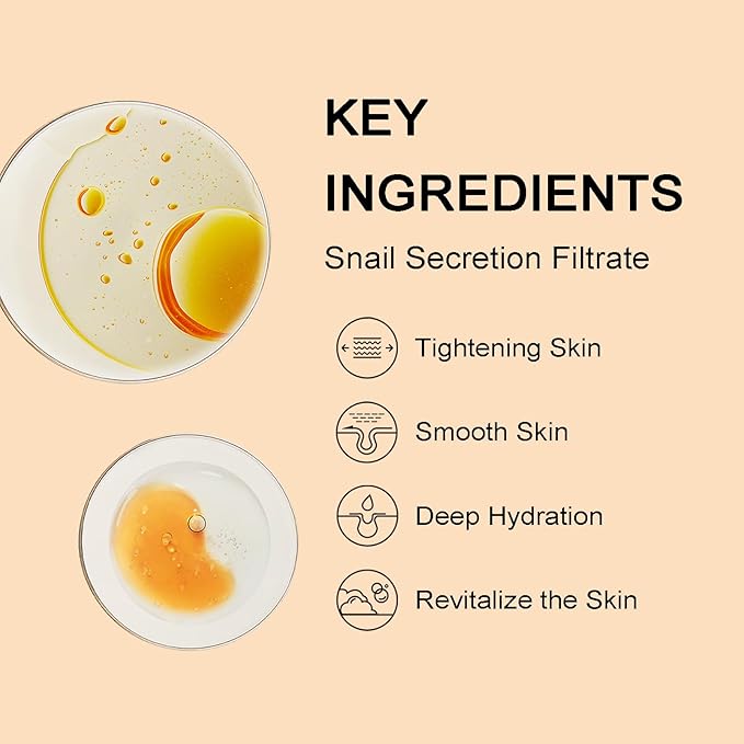 All About Snail Mucin Kit - Snail Korean Skincare 5-Pack, Snail Skin Care Products Set: Face Gel Cleanser, Snail Mucin Serum, Cream, Face Brush, Headband Facial Kit for Women & Hydrating & Anti-Aging