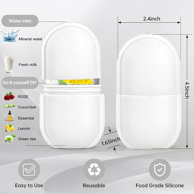 Upgraded Ice Facial Roller for Face and Eye Beauty, Gua Sha Massage, Silicone Ice Mold