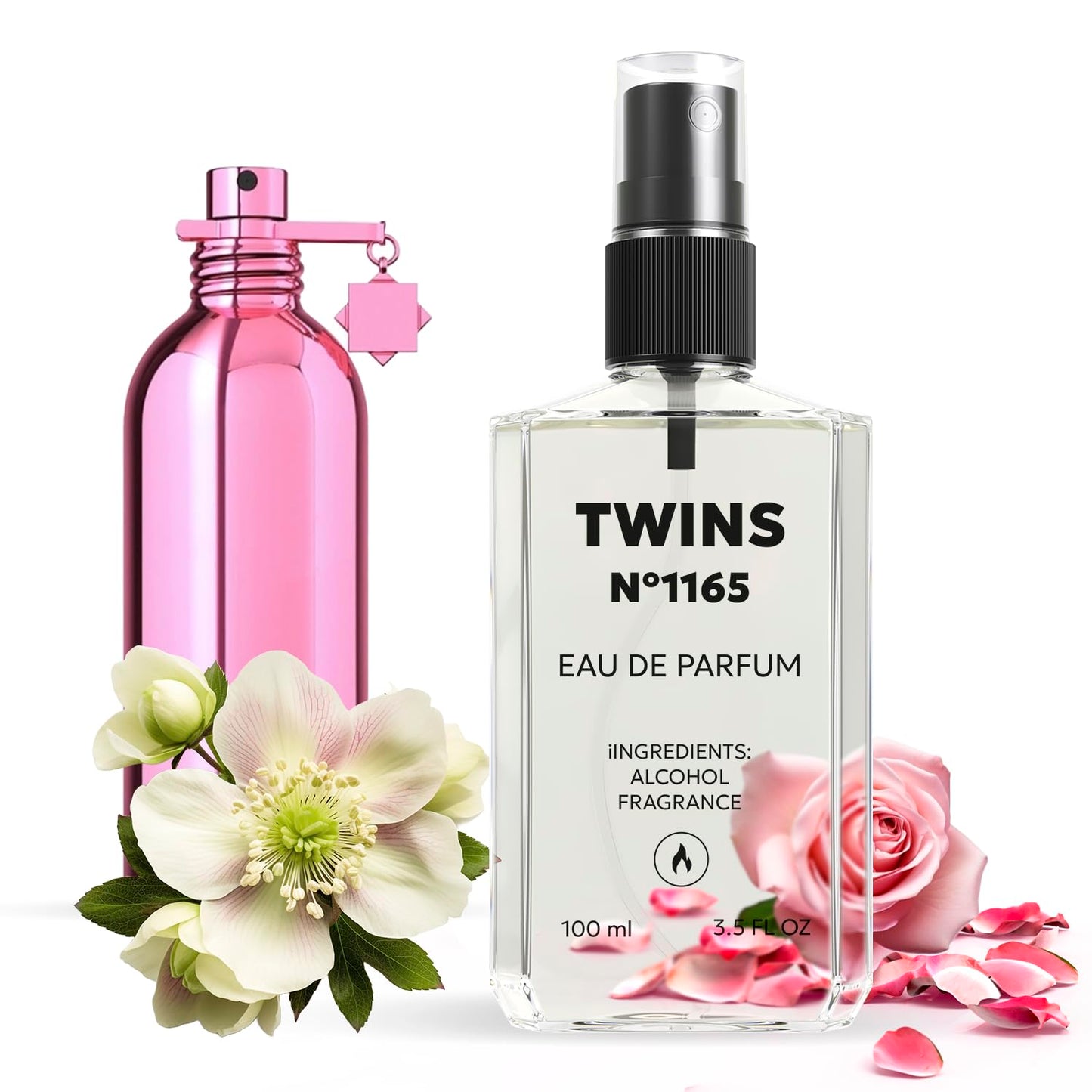 TWINS Impression of Roses Musk | Perfume for Women Eau de Parfum | No.1165 | 3.4 Fl Oz / 100 ml