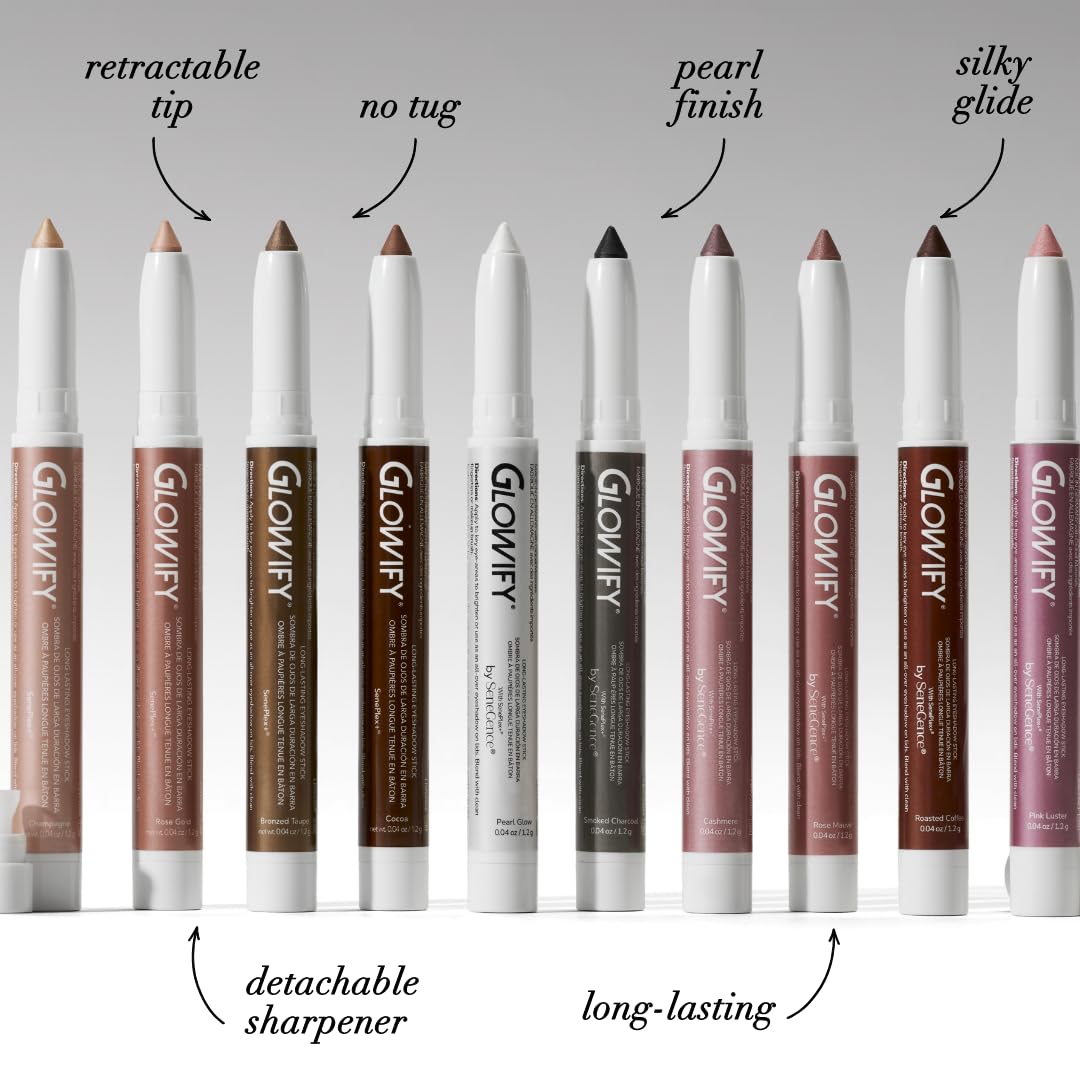 SeneGence Glowify Long-Lasting Eyeshadow Stick, Rose Gold, Multi-Use Highlighter for Eyes, Cheeks, Brow Bone, Effortless Application with Smooth, Velvety Finish