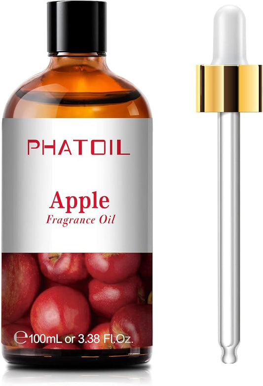 3.38FL.OZ Apple Fragrance Oils for Aromatherapy, Essential Oils for Diffusers for Home, Perfect for Diffuser, Yoga, Skin Care, DIY Candle and Soap Making - 100ml