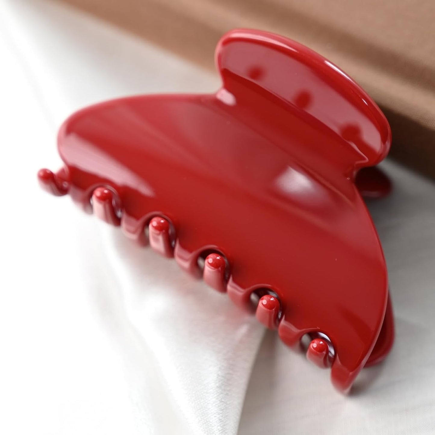 Handmade Celluloid Acetate French Design Barrettes Tortoise Shell Claws Hair Claw Luxury Fashion Accessories Hair Clip for Women (burgundyred)