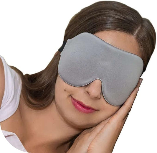 ComfyMed® Sleep Mask CM-EM17 - Best Night and Travel 3D Eye Mask for Men and Women (Grey)
