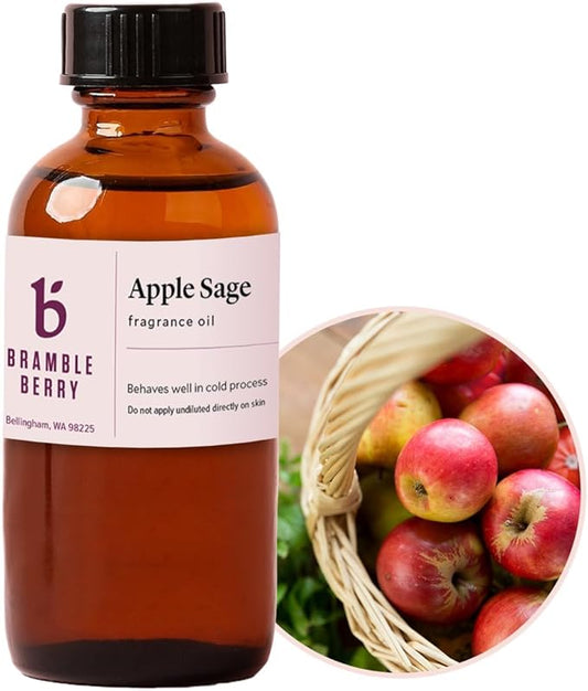 Bramble Berry Apple Sage Fragrance Oil (2 Fl oz) | Great for Making DIY Soap, Candles, Lotion, Bath Bombs, Skin & Body Care | Vegan, Phthalate & Paraben Free