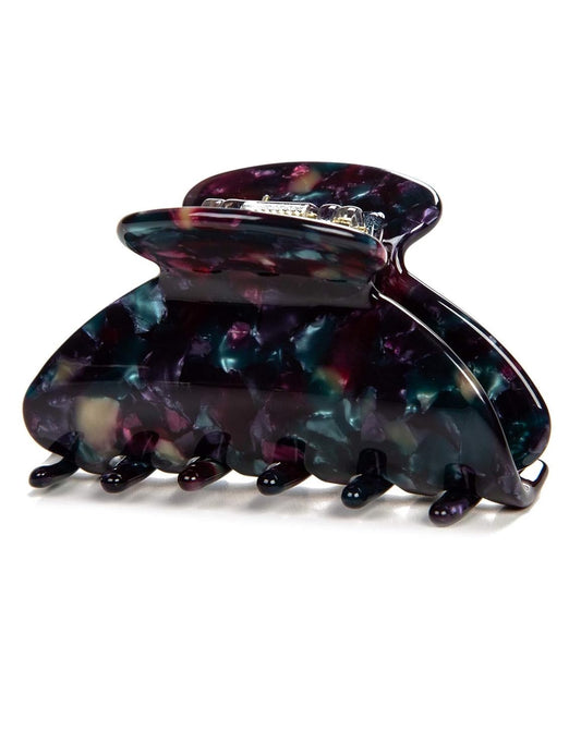 Handmade Celluloid Acetate French Design Barrettes Tortoise Shell Claws Hair Claw Luxury Fashion Accessories Hair Clip for Women (Black)