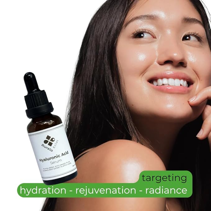 Hyaluronic Acid Serum with Natural Vitamin C, 1% HA, 30ml – Vegan Formula for Deep Hydration, Radiance & Anti-Aging Benefits