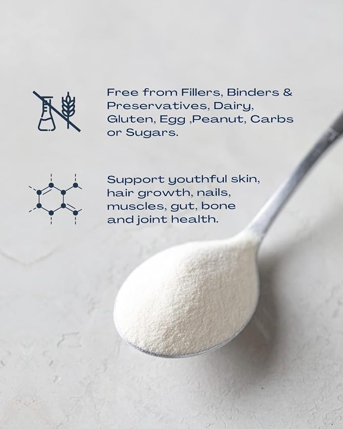 Collagen Peptides Powder - Grass-Fed, Pasture-Raised Hydrolyzed Protein Supplement for Skin, Hair, & Nails - Non-GMO, Zero Sugar Daily Supplement for Men & Women (30 Servings)
