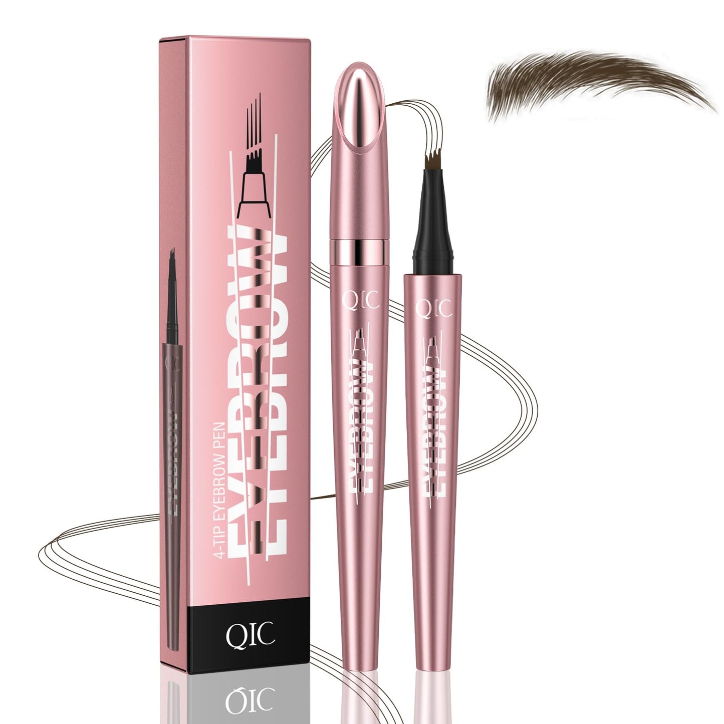 Eyebrow Pen, Waterproof Microblading Eyebrow Pencil, Eye Brown Makeup Pen with a Micro-Fork Tip for Women to Effortlessly Create Hair Like Natural Brows Black Brown