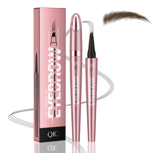 Eyebrow Pen, Waterproof Microblading Eyebrow Pencil, Eye Brown Makeup Pen with a Micro-Fork Tip for Women to Effortlessly Create Hair Like Natural Brows Black Brown