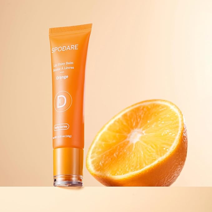Lip Butter Balm Orange, Lip Staff enriched with Citrus Aurantium Dulcis Fruit Extract& Hyaluronic Acid Complex, Softening, Gloss Finish - Light weight for daily lip product