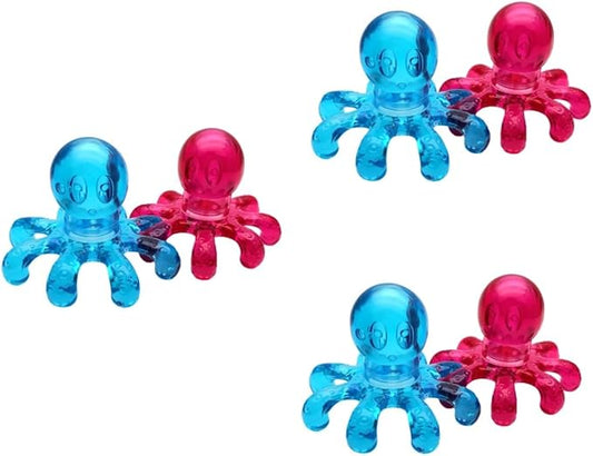 6 Pcs Ultra Scalp Massager - Octopus Head Massage Tool - Handheld Massager for Hair & Scalp - Portable, Elderly-Friendly