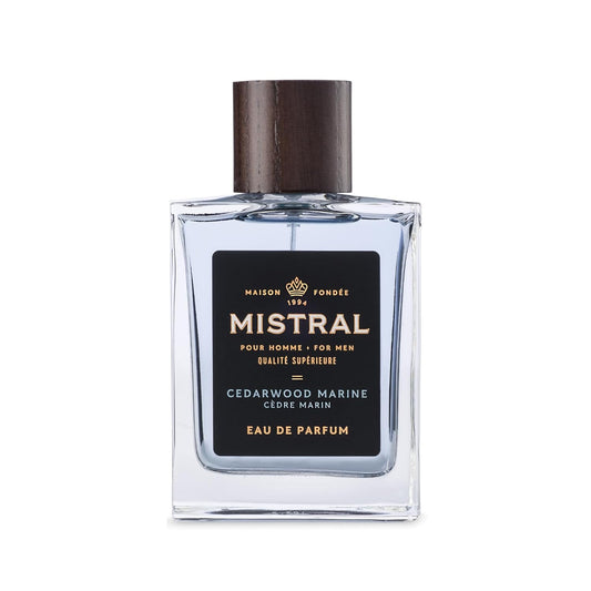 Mistral Men’s Cologne – Cedarwood Marine Eau de Parfum | Fresh & Woodsy Masculine Scent with Marine, Jasmine & Cedarwood | Cruelty-Free & Long-Lasting Perfume for Men, Made in France - 3.4 Oz