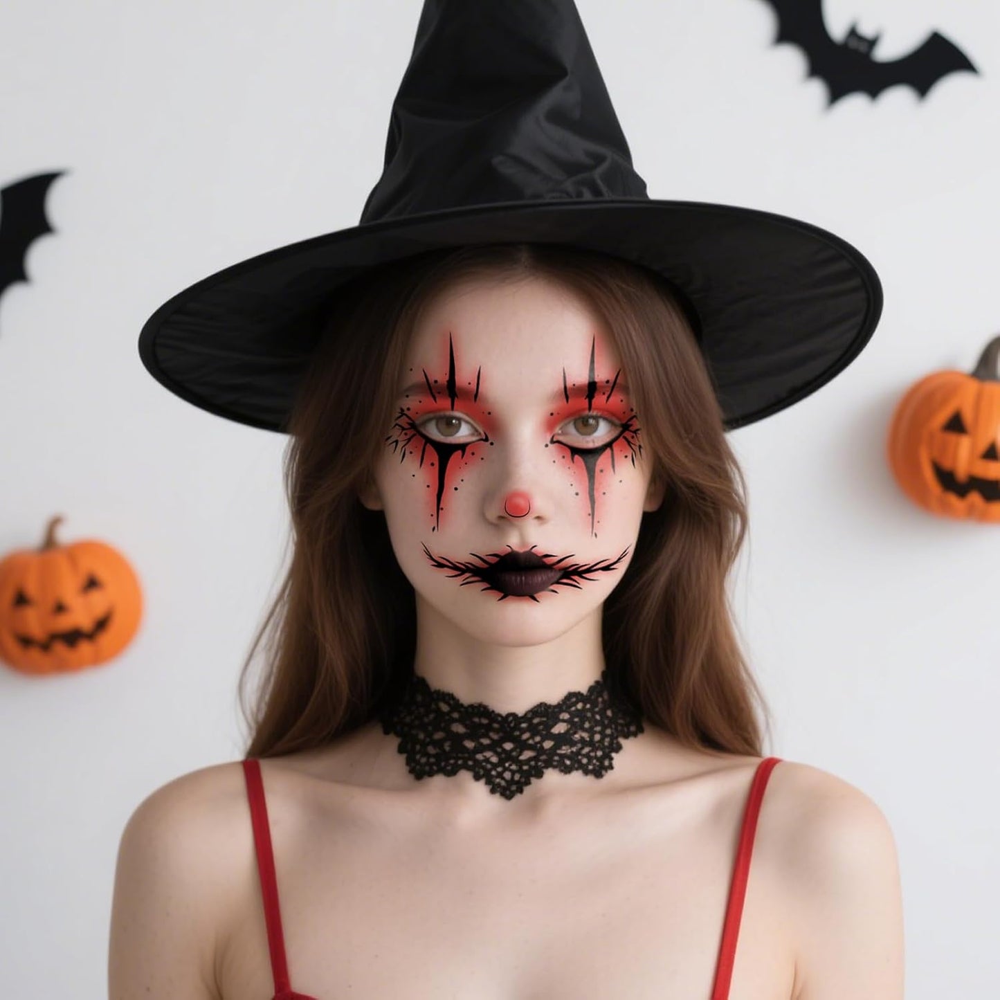 Halloween Face Tattoo, Face Tattoos with Scar & Blood Eye Design, Face Temporary Tattoo Sticker, Temporary Makeup Tattoo Stickers,Perfect for Halloween Stage Masquerade Party 8Pcs