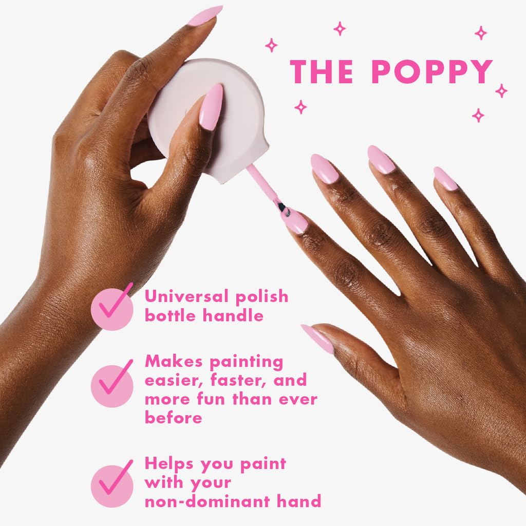 Olive & June Bestsellers Gel Polish Set | UV LED Nail Lamp Needed | Includes 6 Shades (HD, KMC, Pink Goldfish, Icing Is The Best Part, Prom, XOXO) + Gel Top Coat & Base Coat & Peel-Off Base HEMA-Free