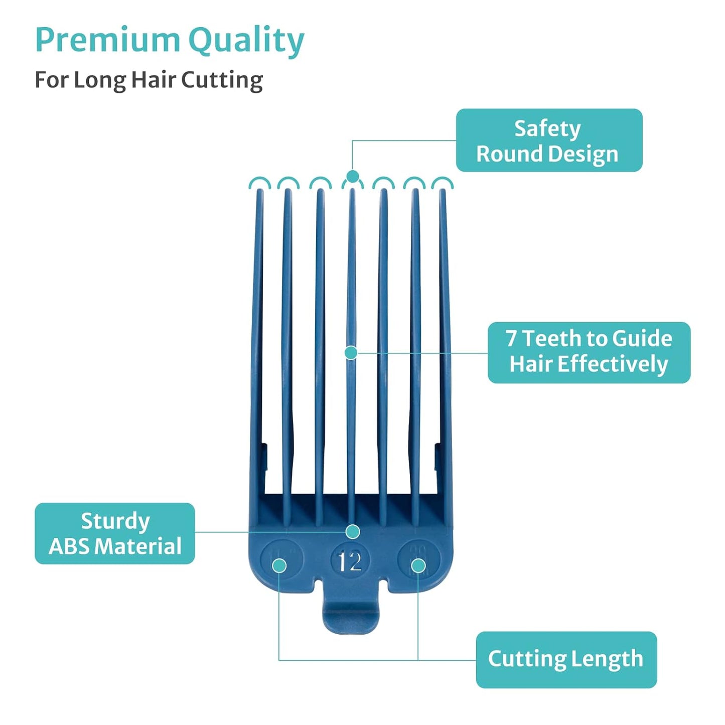Clipper Guards Set 10 12 Compatible with Most Wahl Clippers, Extra Long Color Coded Clipper Combs Replacement - 1.25", 1.5"