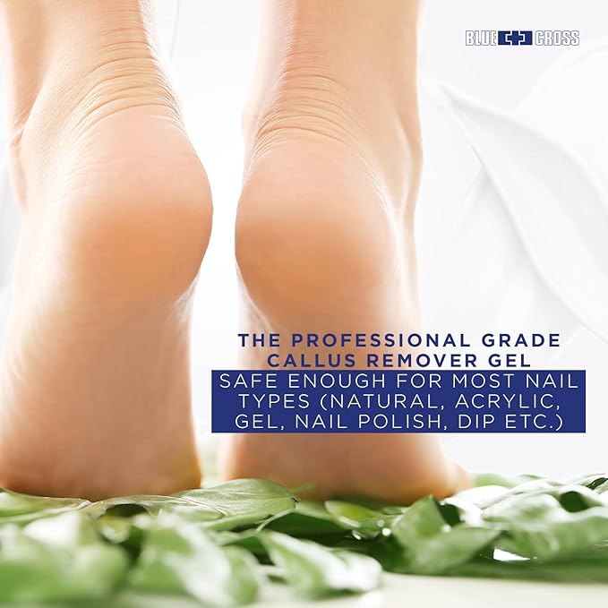 Blue Cross Hydrating, Moisturizing, Strengthening Cuticle Remover Oil with Lanolin + Extra Strength Callus Remover Gel for Heel or Feet, 32 oz each, 2 pack Professional Bundle