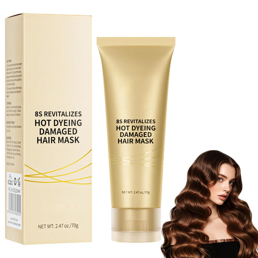 8s Revitalizes Hot Dyeing Damaged Hair,Keratin Hair Mask Deep Conditioner,Instantly Smooths Frizz,Repair for Dry Damaged Hair,Perm And Dye Repair Conditioner-70ml