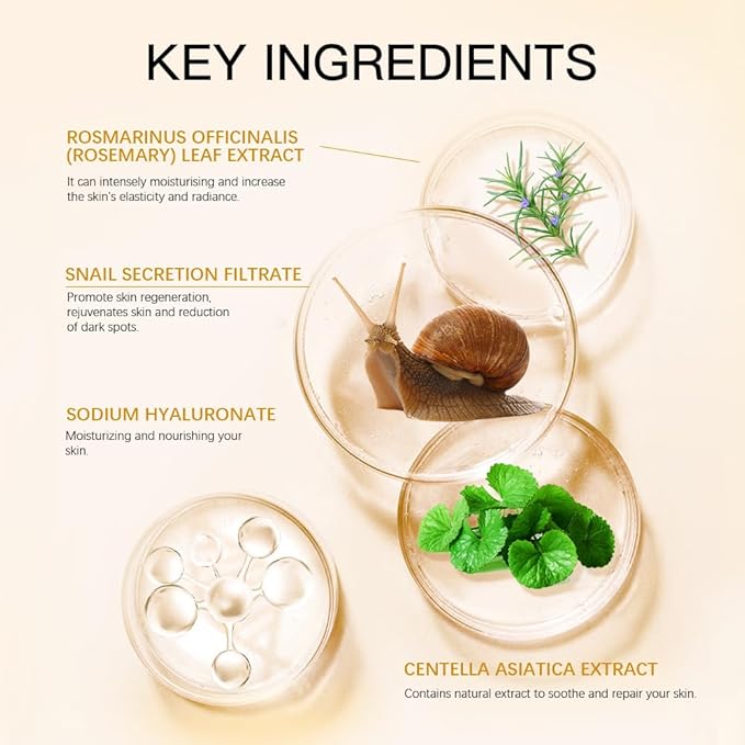 100ML Snail Mucin Serum,Advanced Snail 96 Mucin Power Essence,Snail Mucin Repair Dark Spots,Snail 96,Snail Mucin Essence for Face,Hydration and Moisture,Improve Skin Vitality