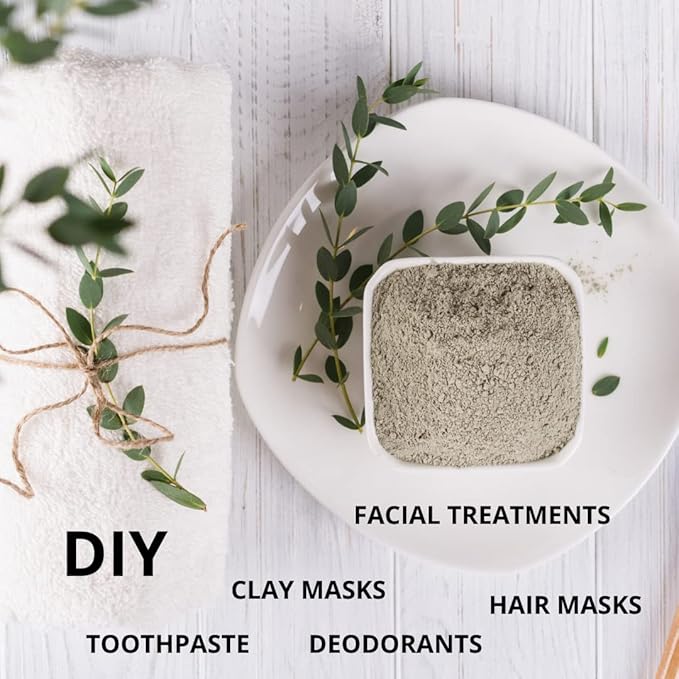 SMART SOLUTIONS Calcium Bentonite Clay Food Grade, 2 lb Pure Indian Healing Clay - All Natural for Internal and External Use | DIY Facial Treatments, Deodorants, Hair Masks
