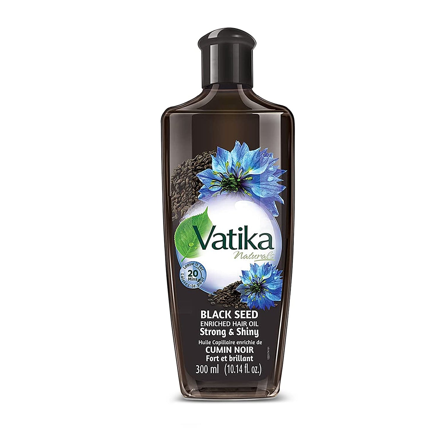 Vatika Naturals Dabur Enriched Black Seed Hair Oil – Strengthening & Shine-Enhancing Serum with Black Seed Extract for Scalp Vitality, Moisture Balance & Resilience – Promotes Healthy Hair – 300 ml