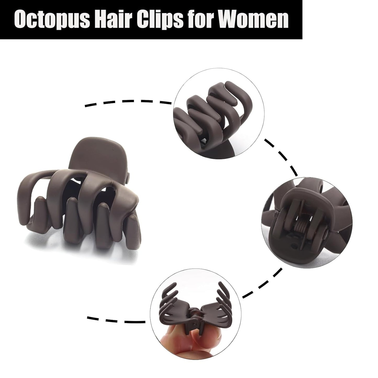 Cobahom 12 Pack Small Hair Claw Clips 1.2 Inch Matte Hair Clips for Thin Hair No-Slip Mini Hair Clip Hair Styling Accessories for Women and Girls (Matte Chocolate)