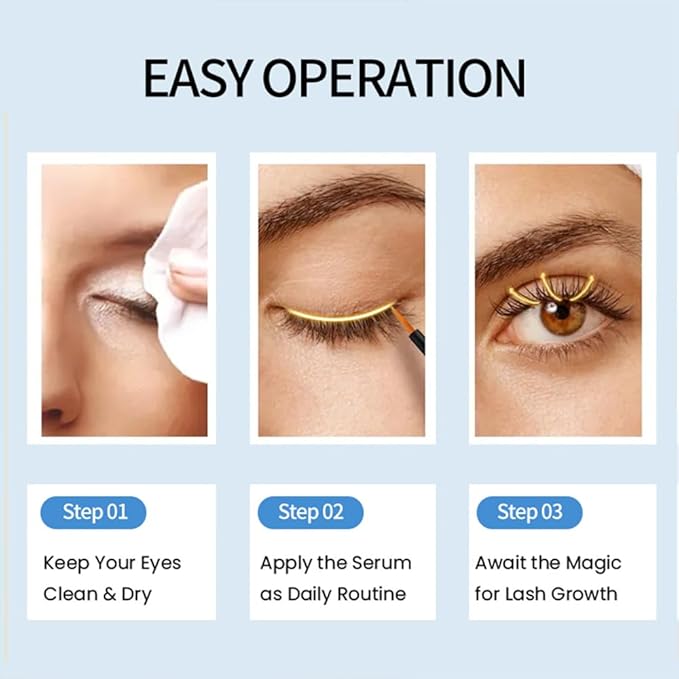 Advanced Lash Serum for Eyelash Growth: Eyelash Enhancing Serum to Grow Longer Fuller and Thicker Looking Eyelashes - Vegan & Cruelty-Free for Sensitive Eyes, 4mL