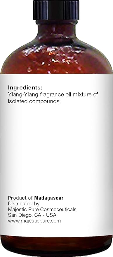 MAJESTIC PURE Ylang Ylang Essential Oil | 100% Pure and Natural Ylang Ylang Oil | Premium Grade Essential Oils for Hair Care, Home Diffusers, Skin, Aromatherapy, Massage and Humidifiers | 4 Fl Oz
