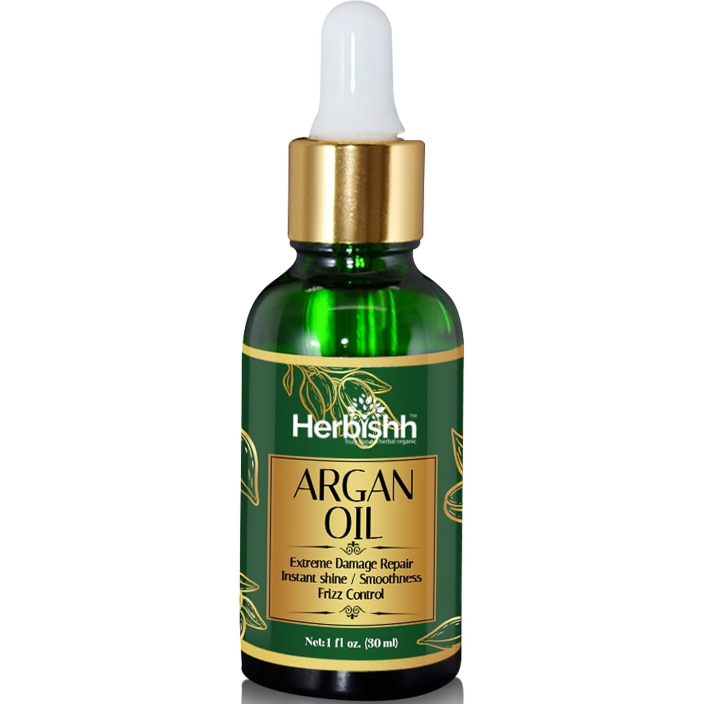 Herbishh Argan Oil Deep Condition Treatment for Hair Frizz Control & Damage Repair 30ml