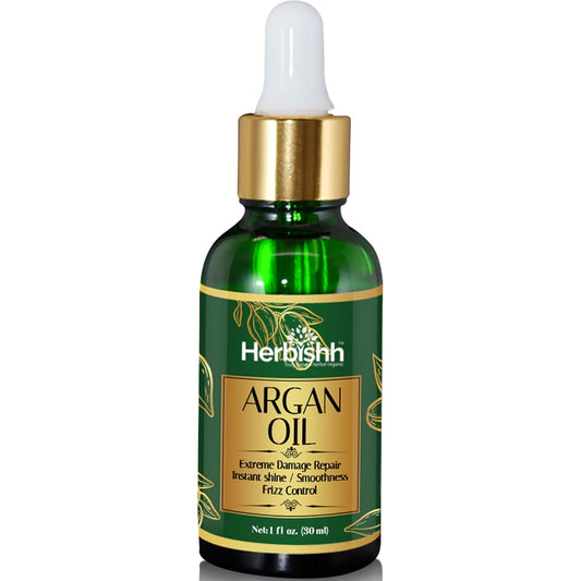 Herbishh Argan Oil Deep Condition Treatment for Hair Frizz Control & Damage Repair 30ml