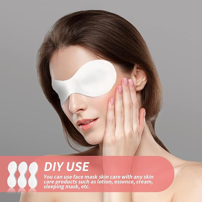 MoyRetty 300 Sheets Disposable Eye Mask-Non Woven Eye Care Cotton, Facial Eye Covers Skincare Spa Paper, Cosmetic Facial Paper Sheet Eye Nose Face Pads for Home Salon Beauty Tools