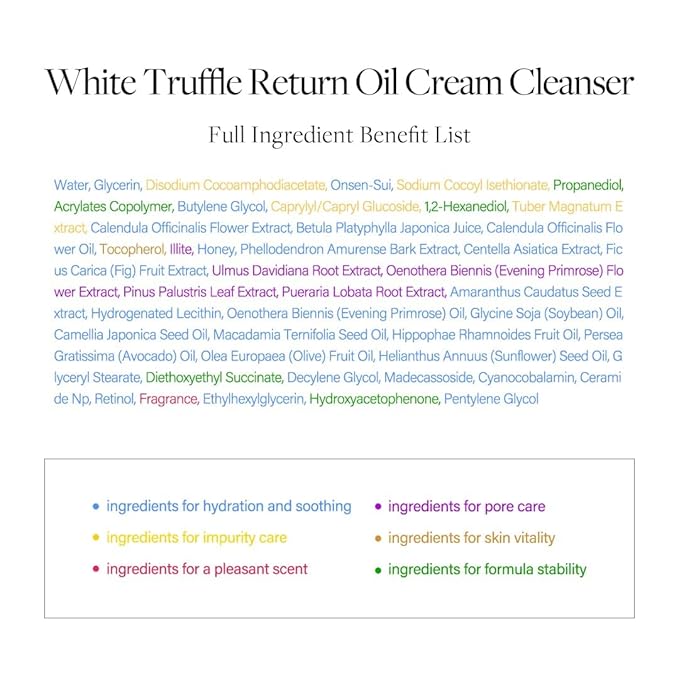 d'alba Piedmont Italian White Truffle Return Oil Cream Cleanser, Vegan Skincare, Easy One Step Cleanser for Sebum & Makeup Removal, Hydrating Cleanser, for Sensitive Skin, Korean Skin Care