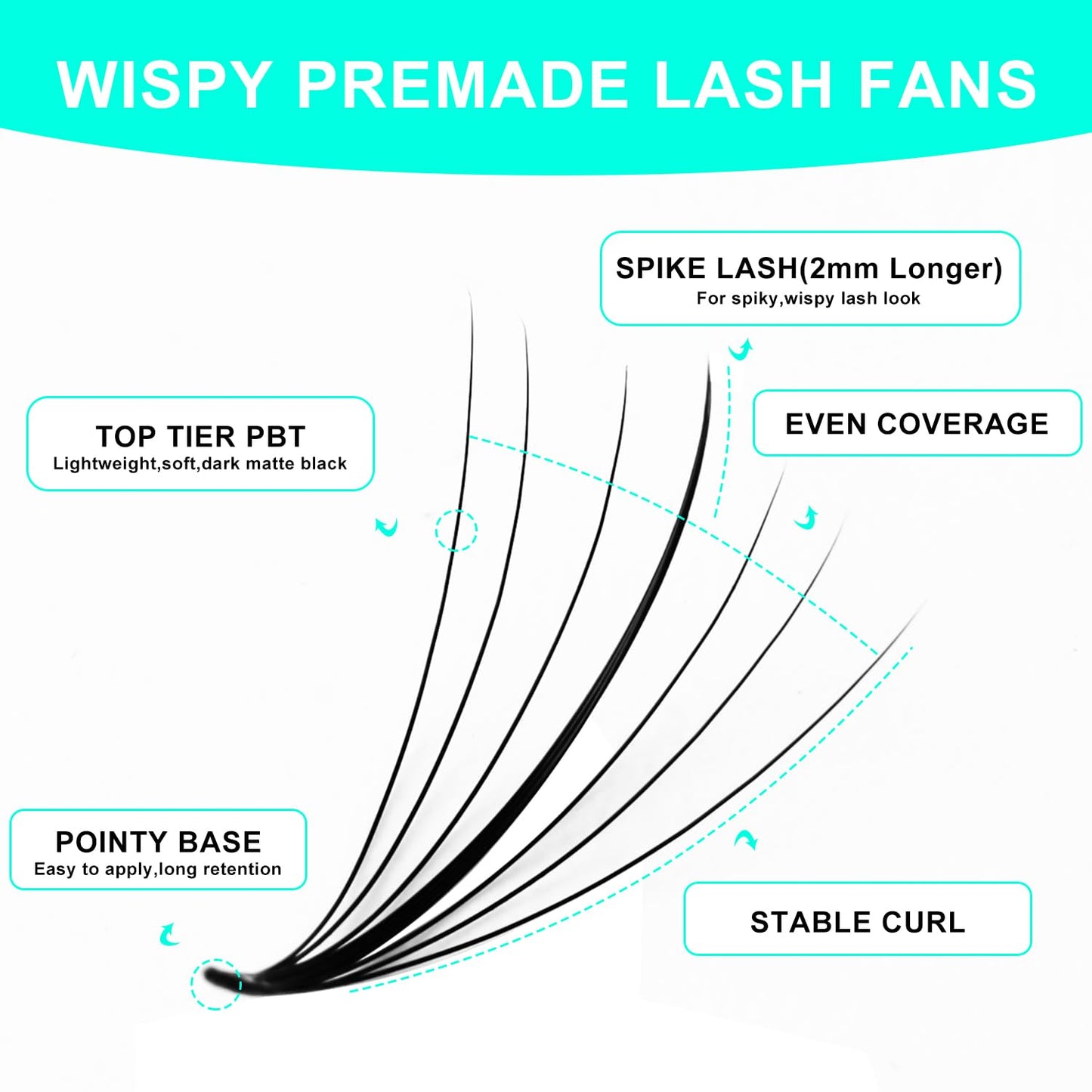 VAVALASH 320 Fans Premade Wispy Lash Fans Eyelash Extensions,7D 0.07 Thickness C Curl,Premade Spikes Fans Pointed Base,Wispy Promade Fans Volume Lash Extensions (Wispy-320 Fans-7D-0.07-C-8-15mm)