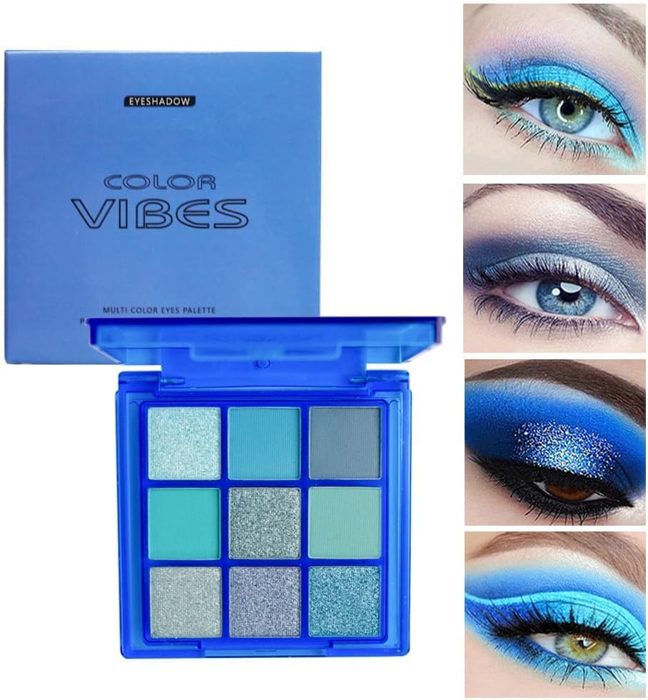 URQT 4 Pack/Set Eyeshadow Palette Set - Rich Colors Eye Makeup Kit, Black, Blue, Green, Purple Eyeshadow Shades, Natural Nude Matte Shimmer Glitter Naked Eye Shadow Pallete Set