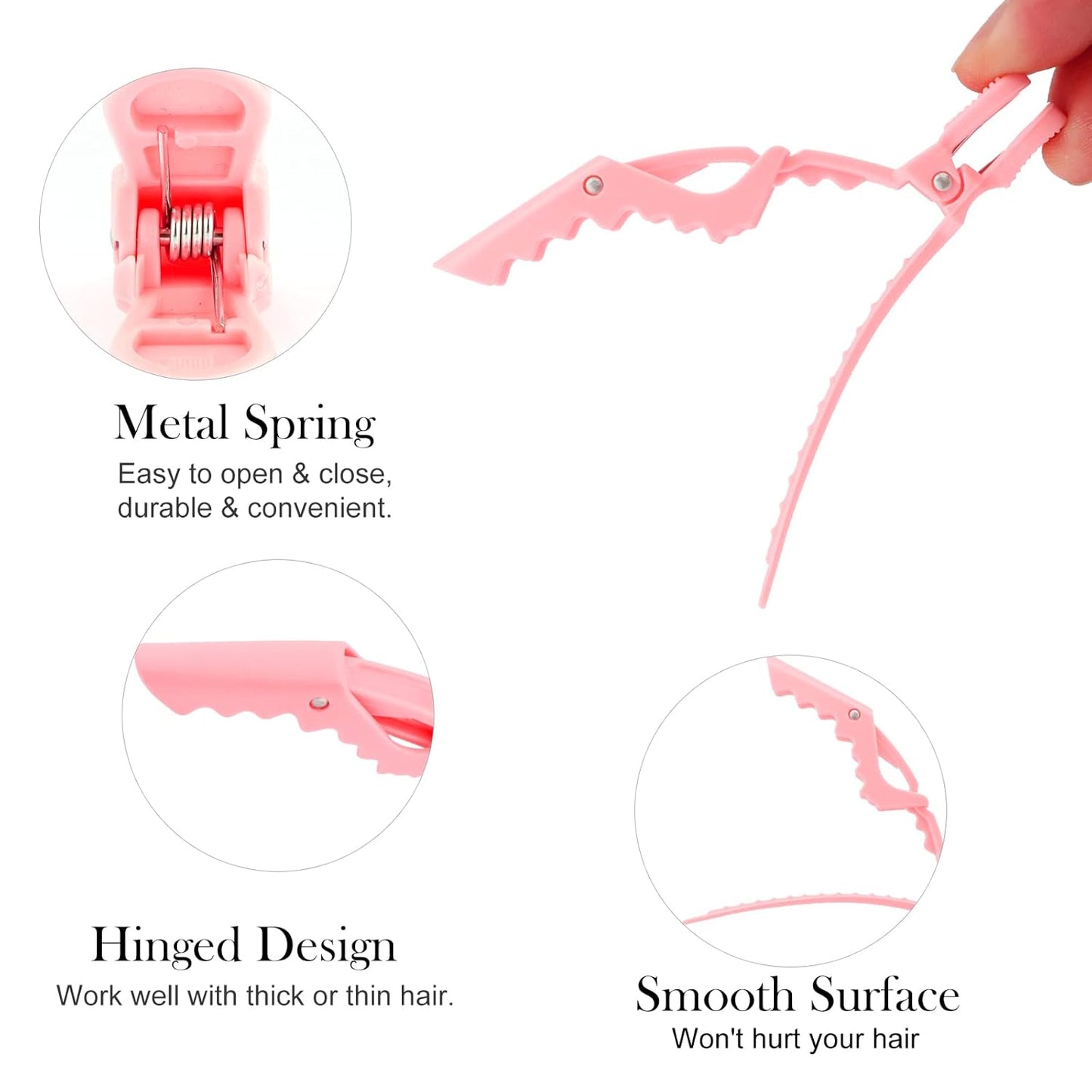 Ondder 14 Pack Alligator Hair Clips for Styling - Larger Salon Pro Clips for Coloring, Cutting, Sectioning, and Hair Accessories for Women, Men, Girls, Teens - Pink Green