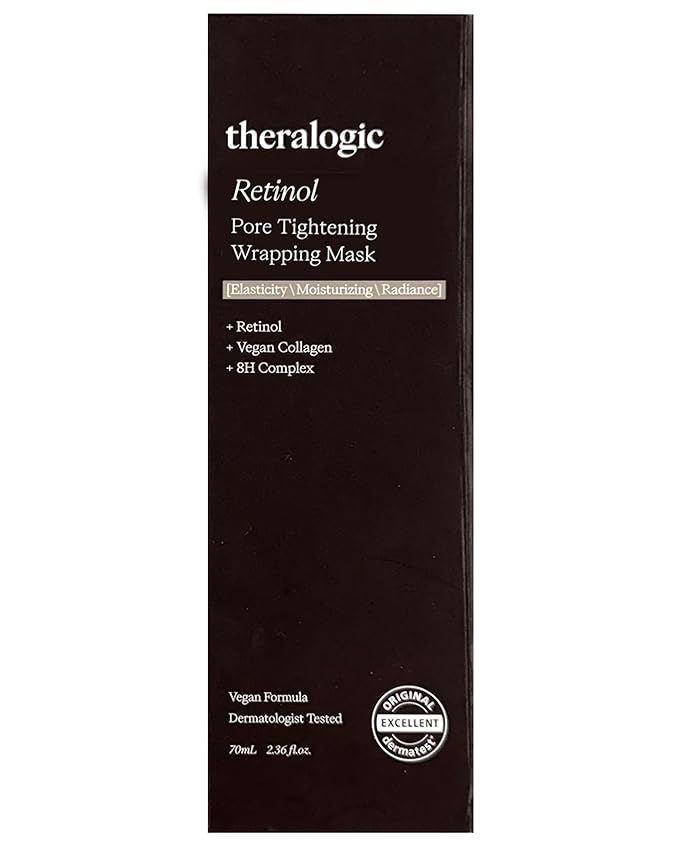 Retinol Pore Tightening Wrapping Mask - Korean Pore Elasticity Peel Off Mask with Collagen, Peptides, Hyaluronic Acid - Firming & Skin Glow Mask - Vegan, Derma Tested, 2.36oz.
