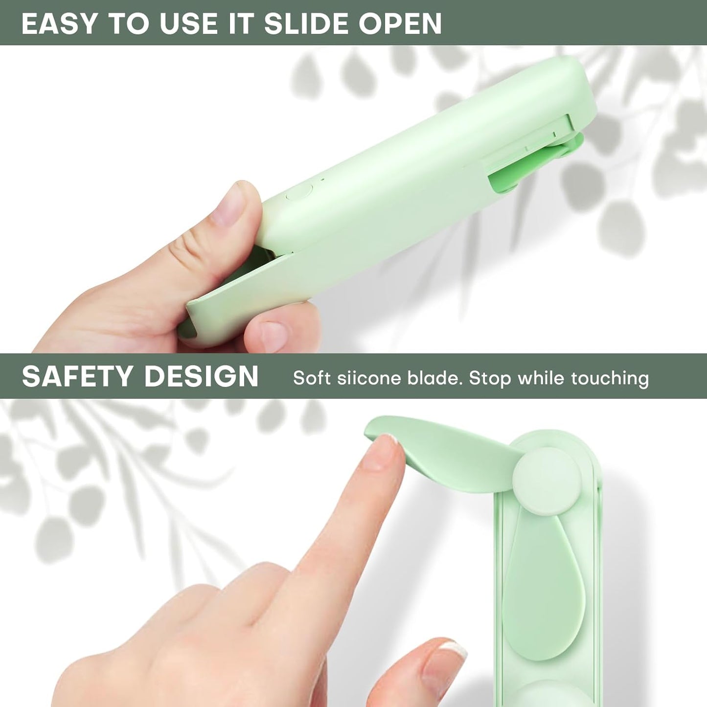 Nezylaf Portable Mini Handheld Fan, Small Rechargeable Personal Fan with Pocket Power Bank Design for Travel/Women Gifts/Disney World Accessories/Theme Park Essentials