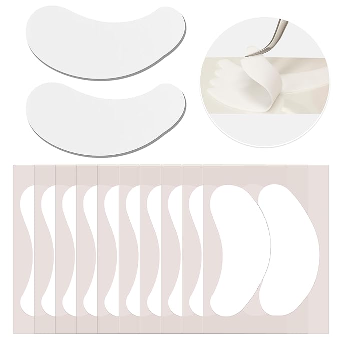 LLBA Biogel Eye Pads for Lash Extensions, Soft Sticky Under Eye Patches for Sensitive Skin, Eyelash Perm Lamination, Lash Extension Remover Supplies (10 Pairs, Style 1)