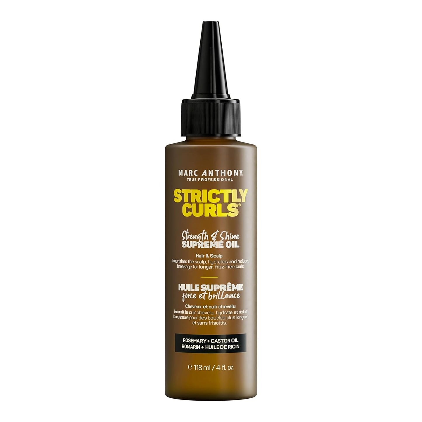 Marc Anthony Nourishing Scalp & Hair Supreme Oil, Strictly Curls - Adds Shine, Reduces Frizz and Breakage - For Curly Hair - Rosemary, Castor Oil - 4 fl oz