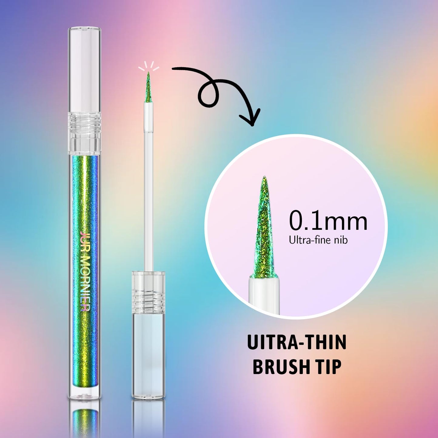 Multichrome Liquid Eyeshadow,Chameleon Eyeliner Colorful Eye Freckle Pen,Metallic Holographic Waterproof Long Lasting Smooth High Pigment Eyeshadow Highlighter Halloween Party Makeup(#604)